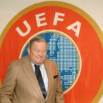 UEFA president holds a conference in Riga