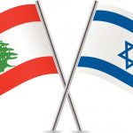 Israel and Lebanon flags. Vector.