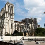 View of the restoration work at Notre Dame Cathedral in Paris