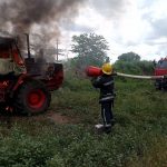горел трактор