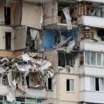 A view shows a damaged apartment block following a suspected gas explosion, in Kyiv
