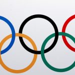The Olympics rings logo is pictured in Lausanne
